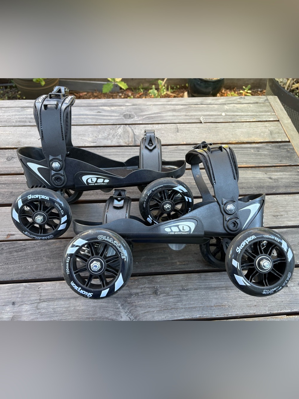 SKORPION QUADLINE URBAN STREET ROLLER SKATES ADJUSTABLE GREAT CONDITION